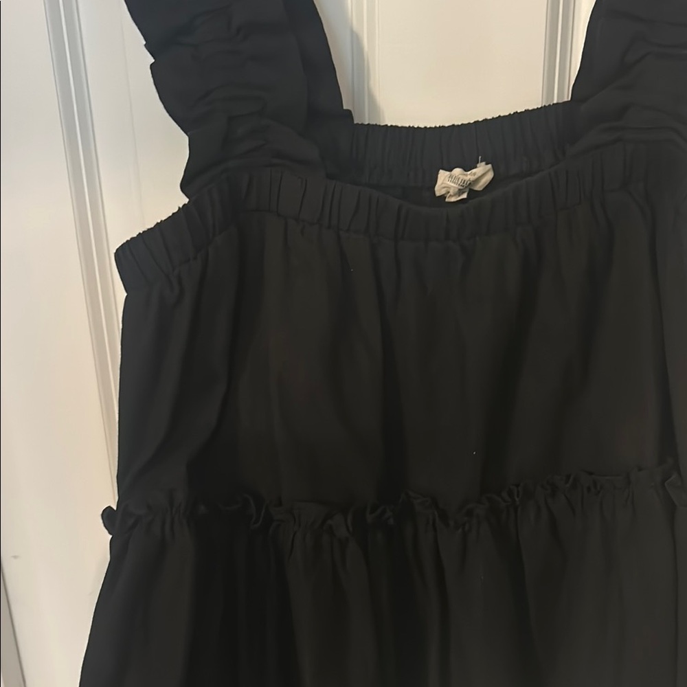 Black Ruffled Women's Top - Picture 4 of 7